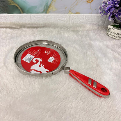 AM7341 Elephant Stainless Steel Papad Fryer & Roaster Jali with Red Handle (20 cm)
