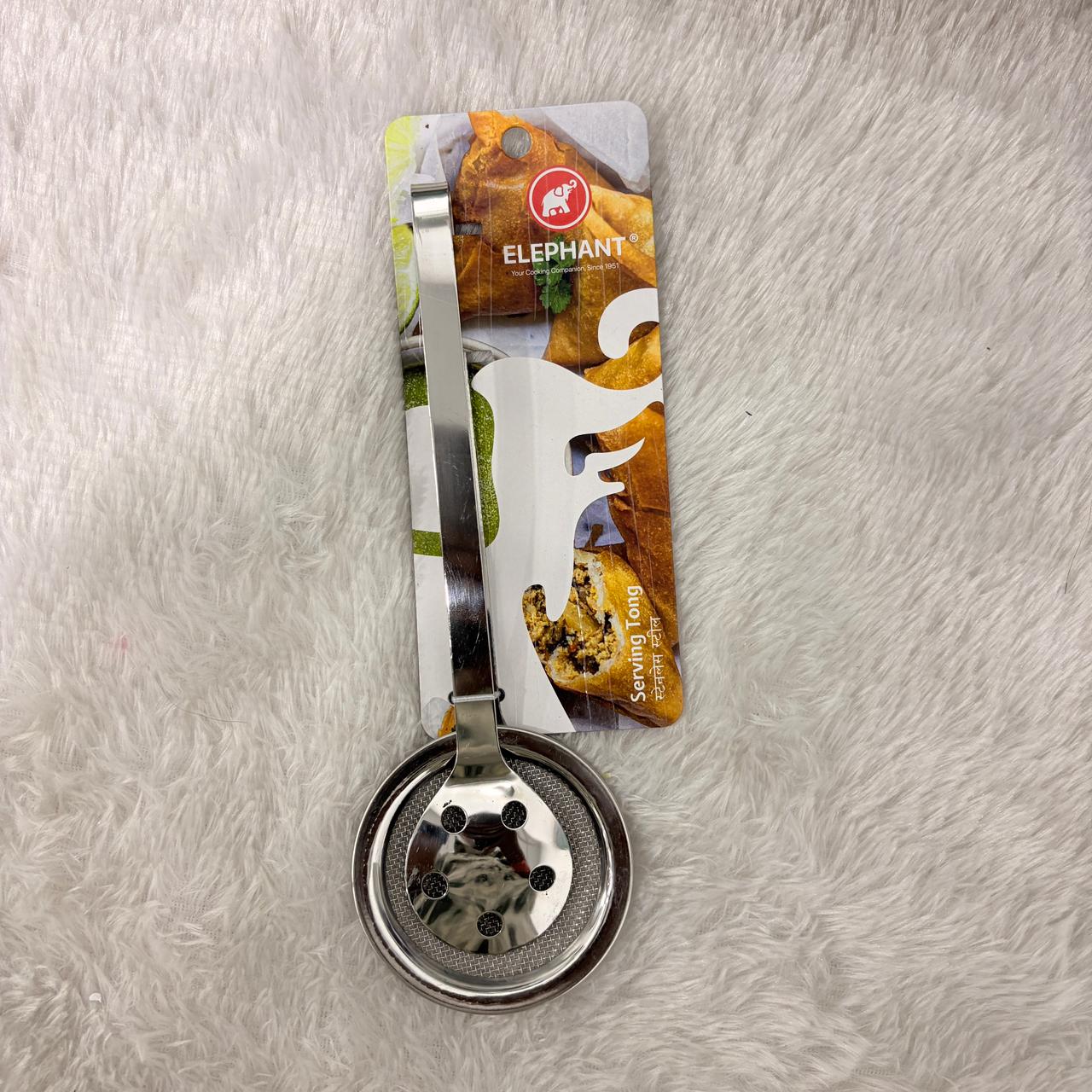 AM7346 Elephant Stainless Steel Serving Tong with Mesh Strainer (8.5 cm)
