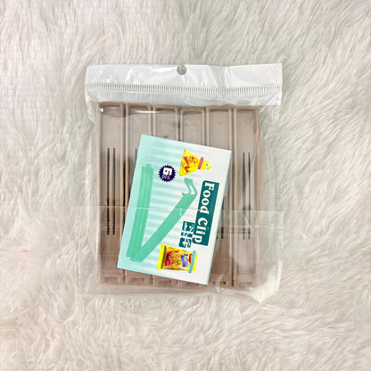 AM7354 6-Piece Large Reusable Food Bag Sealing Clips - Coffee Brown