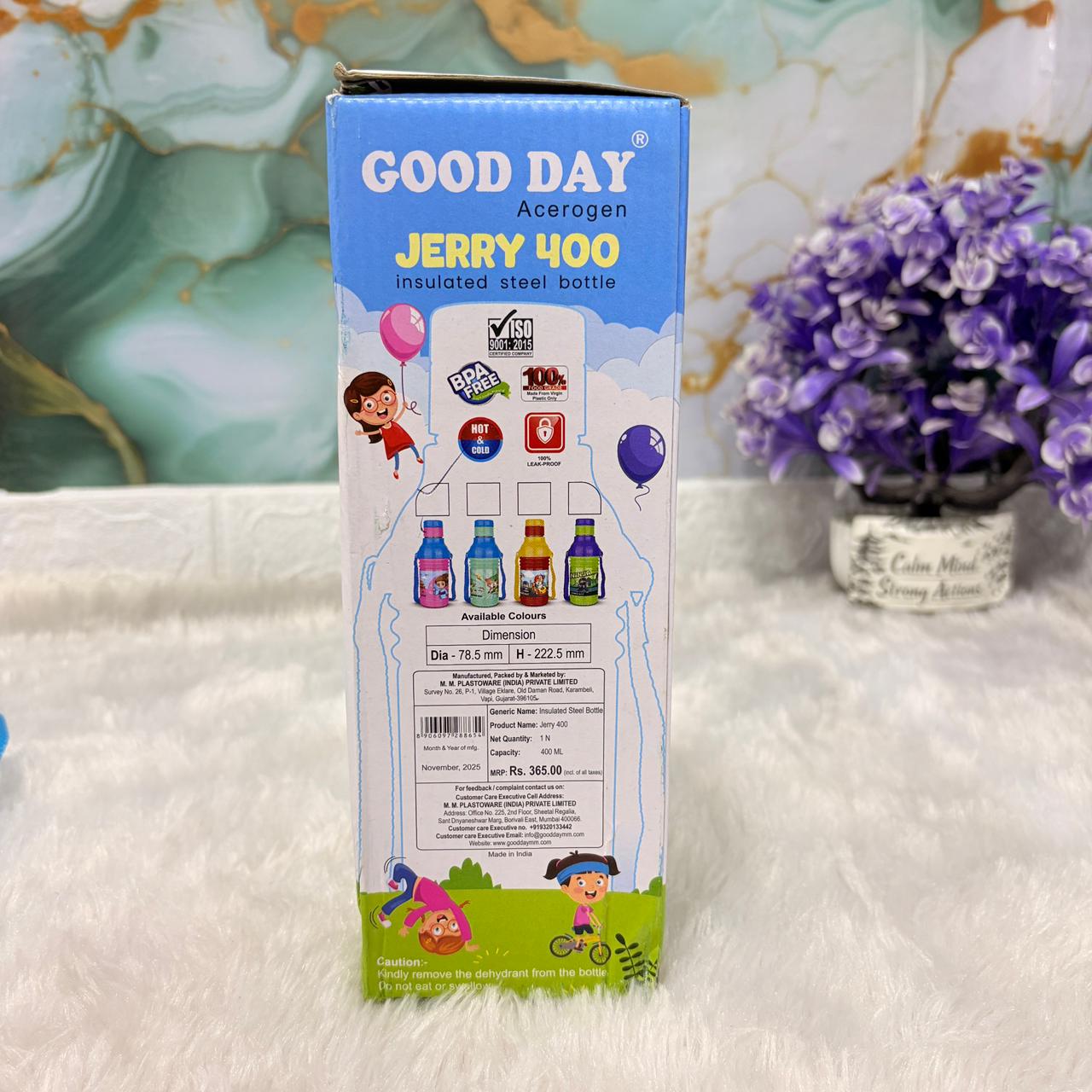 AM7361 Good Day Acerogen Jerry 400 Insulated Steel Water Bottle for Kids (400ml)