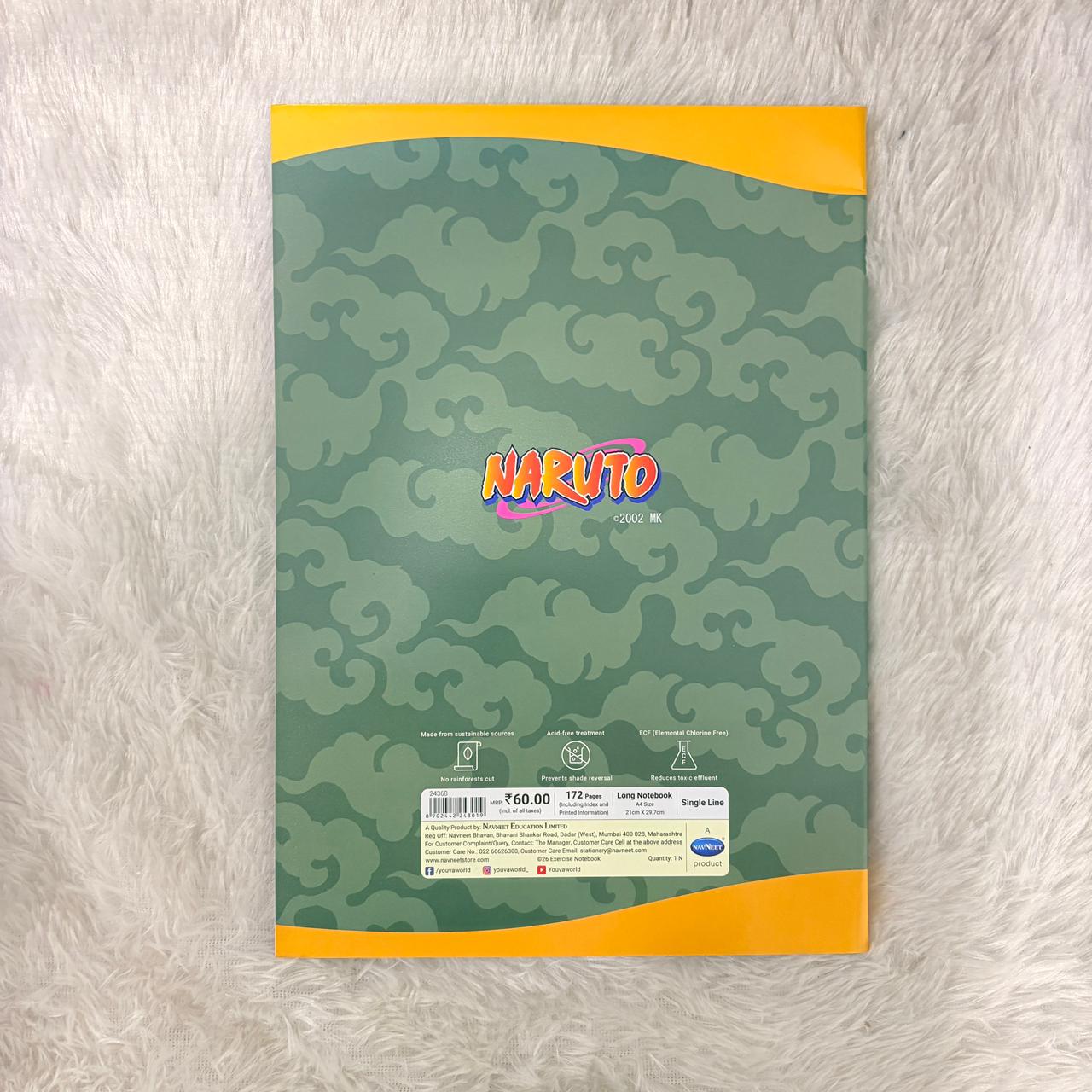 AM7366 Youva Naruto Special Edition Long Notebook – Single Line, 172 Pages (Pack of 1)