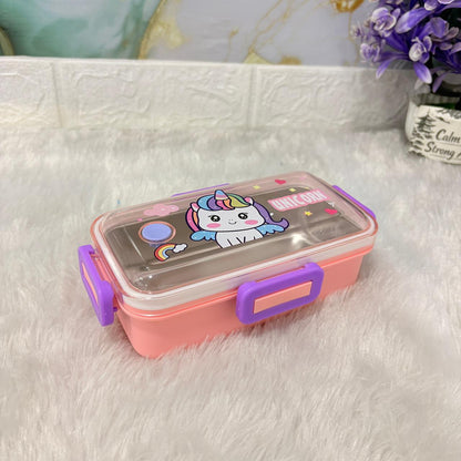 AM7370 Unicorn Theme 304 Stainless Steel Insulated Lunch Box for Kids (530ml)