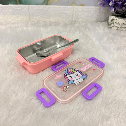 AM7370 Unicorn Theme 304 Stainless Steel Insulated Lunch Box for Kids (530ml)