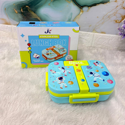AM7375 Premium 3-Compartment Space-Themed Stainless Steel Lunch Box for Kids