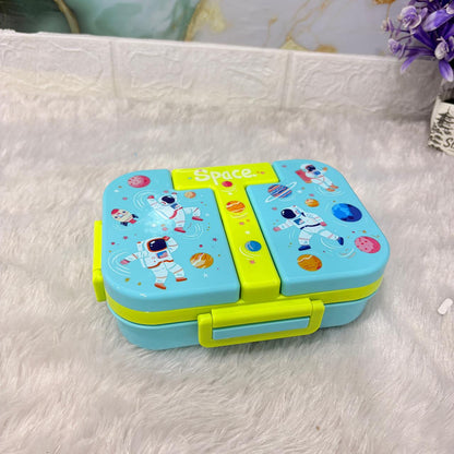 AM7375 Premium 3-Compartment Space-Themed Stainless Steel Lunch Box for Kids