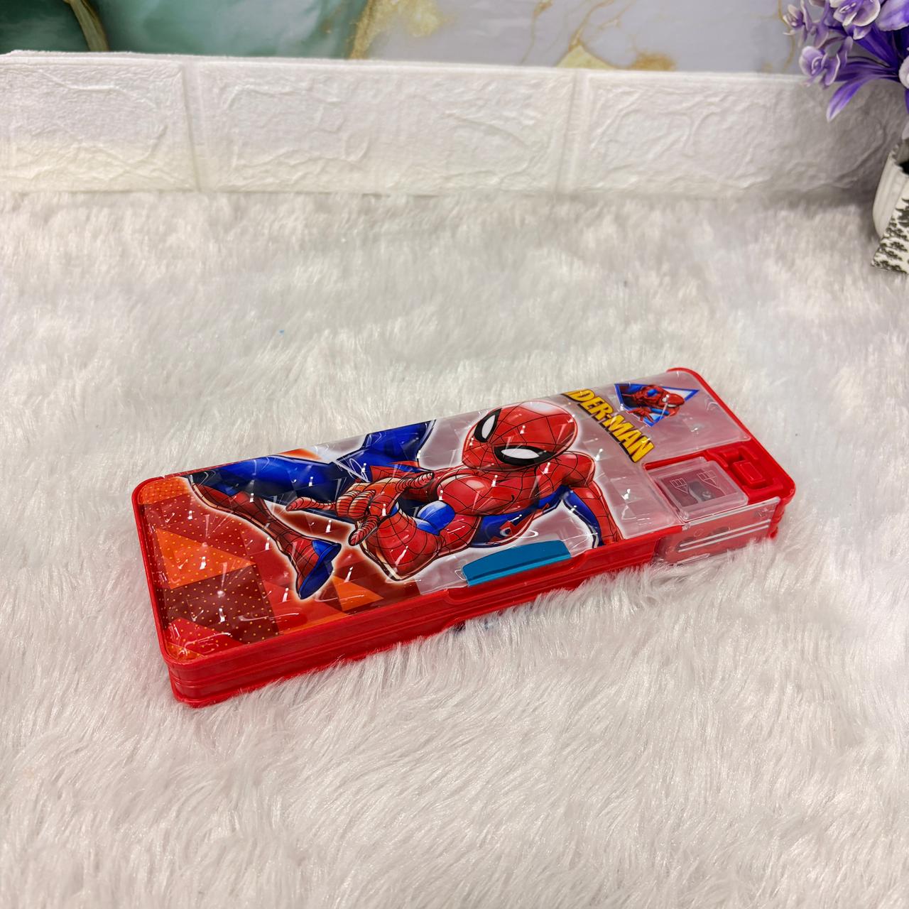 AM7378 Marvel Spider-Man Multi-Functional Magnetic Pencil Case with Integrated Sharpener