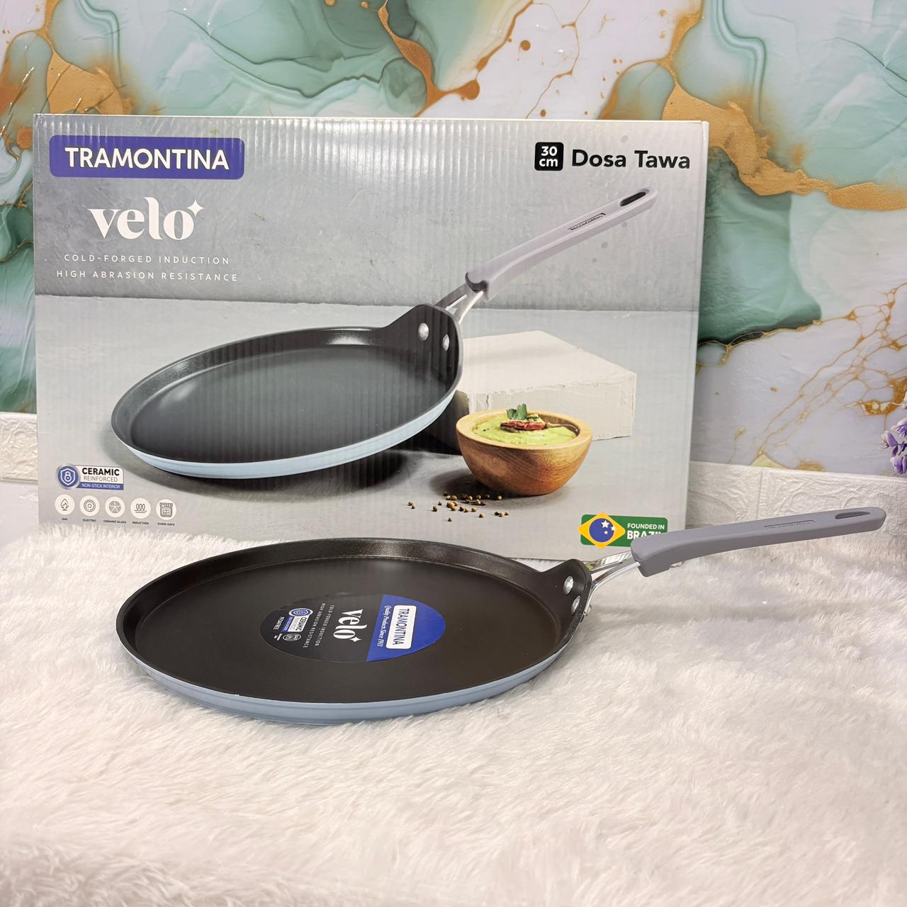 AM7396 Tramontina Velo Forged 30 cm Ceramic Dosa Tawa (Sea)