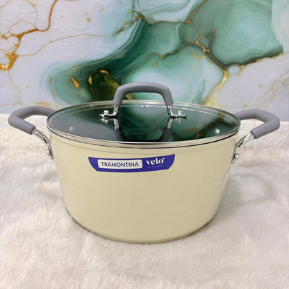 AM7397 Tramontina Velo 24 cm Forged Casserole with Glass Lid (Sand)