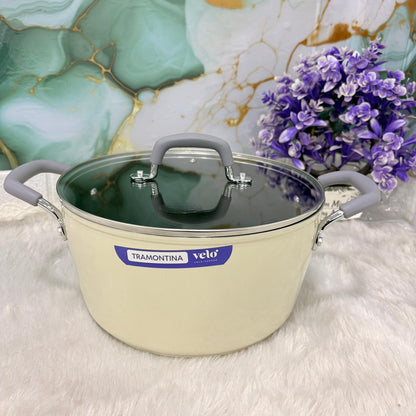 AM7397 Tramontina Velo 24 cm Forged Casserole with Glass Lid (Sand)