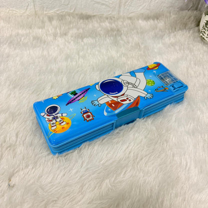 AM7383 Multifunctional Dual-Sided Magnetic Pencil Box with Integrated Sharpener for Kids