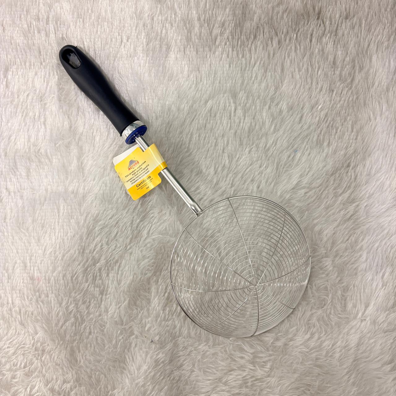 AM7416 Accura Stainless Steel Spider Strainer with Ergonomic Plastic Handle