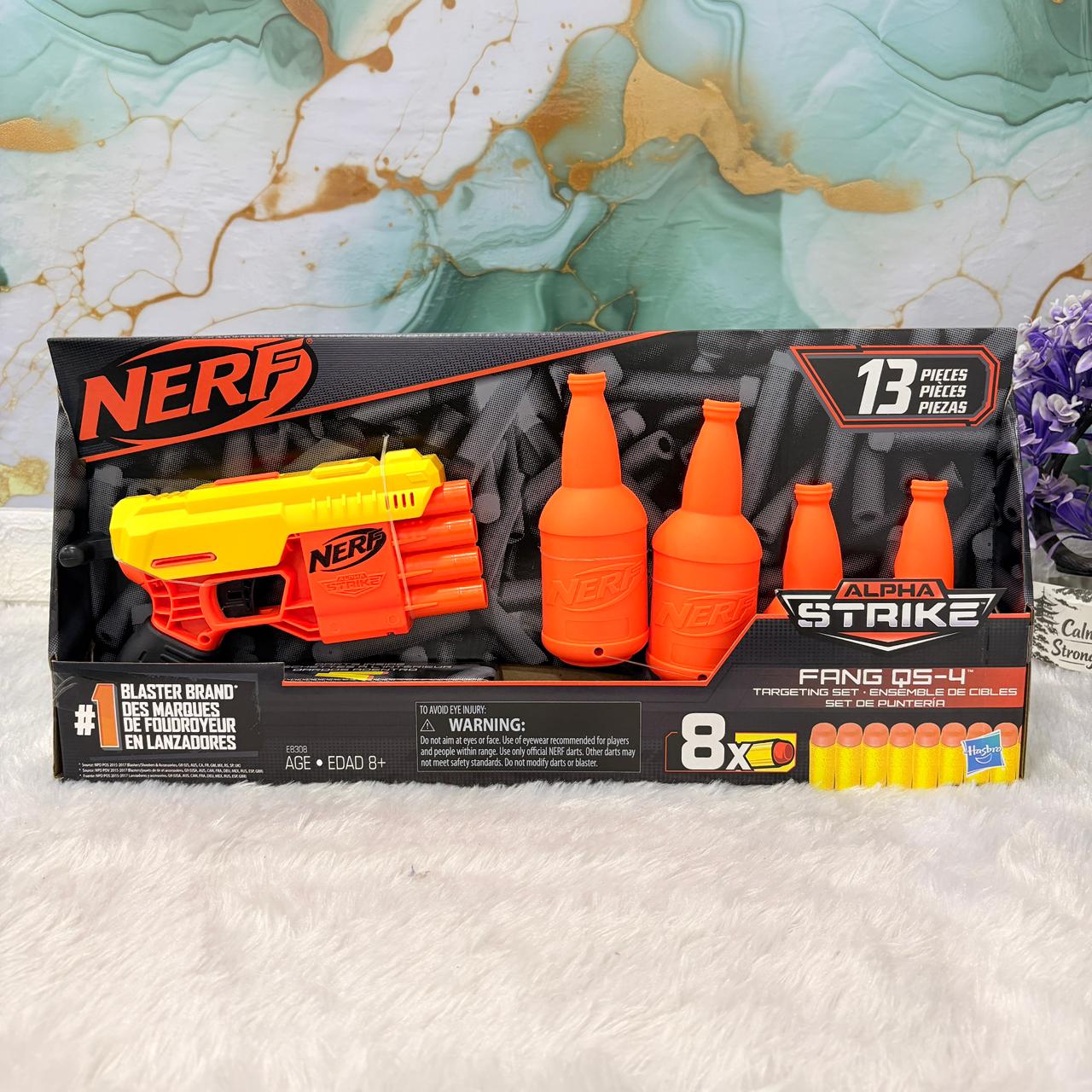 AM7422 Nerf Alpha Strike Fang QS-4 Targeting Set with 8 Elite Darts and 4 Targets