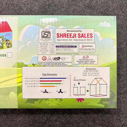 AM7417 House Kids' Foldable Play Tent House (Indoor & Outdoor)