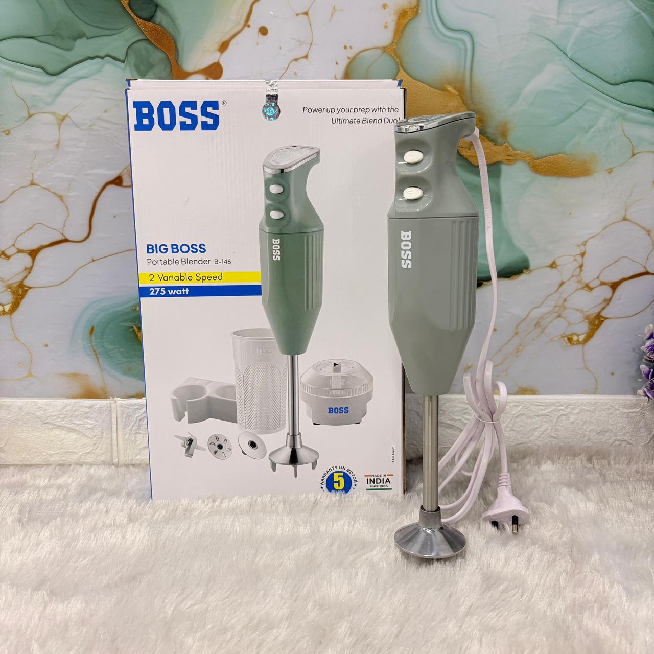 AM7425 BOSS Big Boss B-146 Portable Hand Blender, 275W