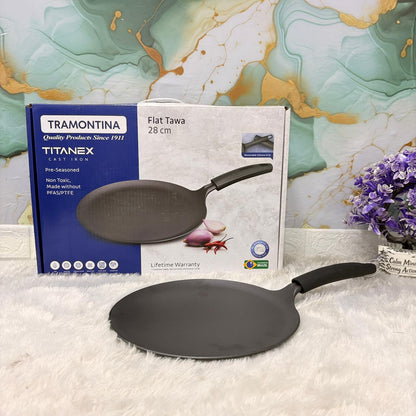 AM7400 Tramontina TITANEX Pre-seasoned Cast Iron Dosa Tawa - 28 cm