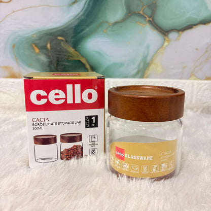 AM7435 Cello Cacia Borosilicate Glass Storage Jar, 300ml