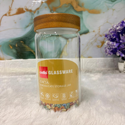 AM7439 Cello Glassware Cacia Borosilicate Storage Jar, 1.2L