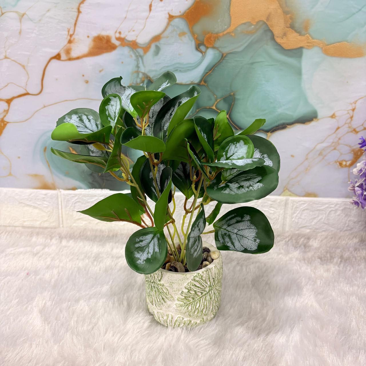 AM7446 Artificial Silver Leaf Potted Plant