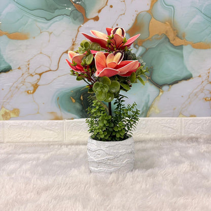 AM7447 Artificial Orchid Potted Plant with Heart-Cutout Gift Box