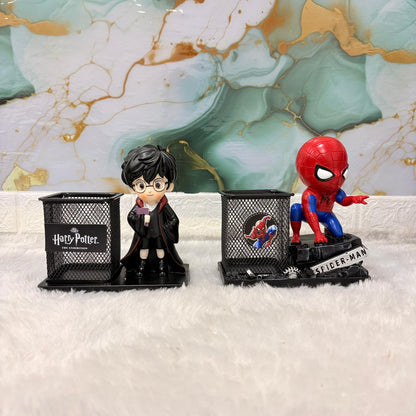 AM7454 Harry Potter and Spider-Man Themed Desktop Pen Stand with Character Figurines