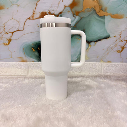 AM7455 Insulated Stainless Steel Travel Tumbler with Handle and Splash-Resistant Lid