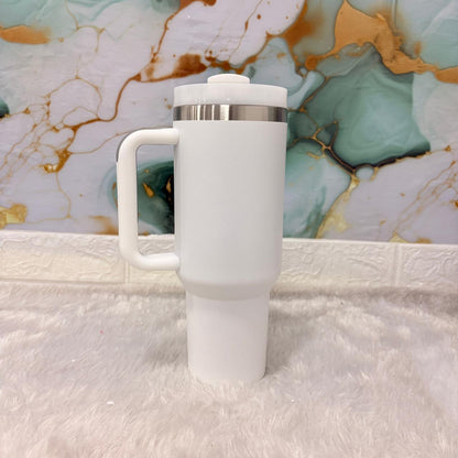 AM7455 Insulated Stainless Steel Travel Tumbler with Handle and Splash-Resistant Lid