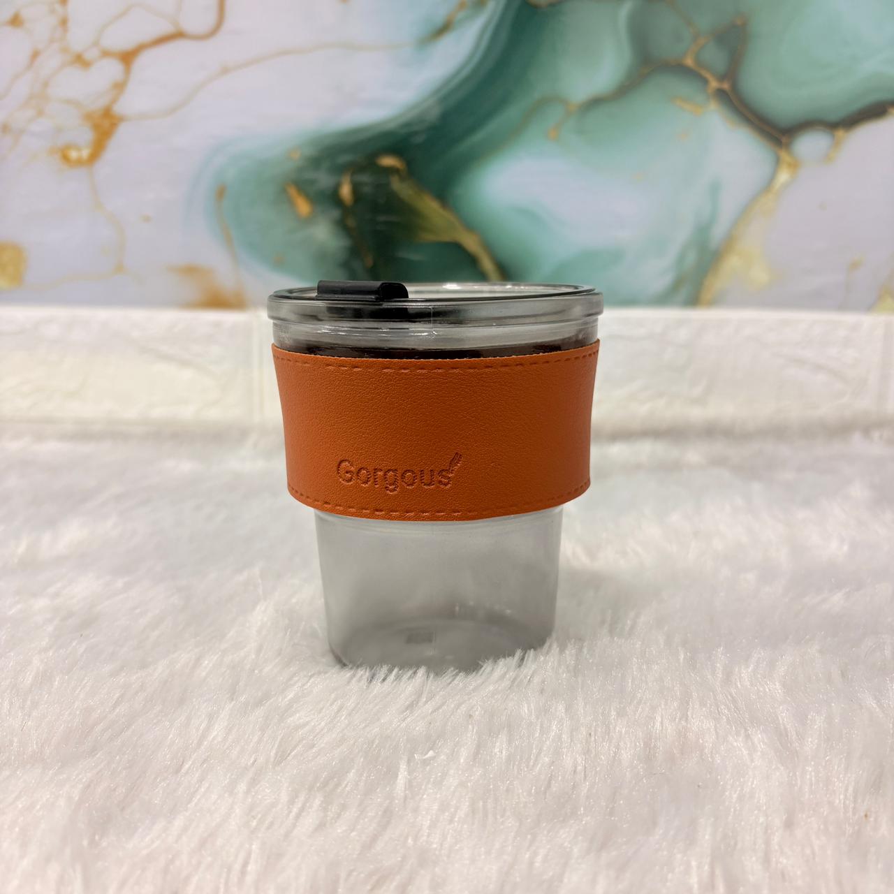 AM7459 Glass Tumbler with Glass Straw and Lid