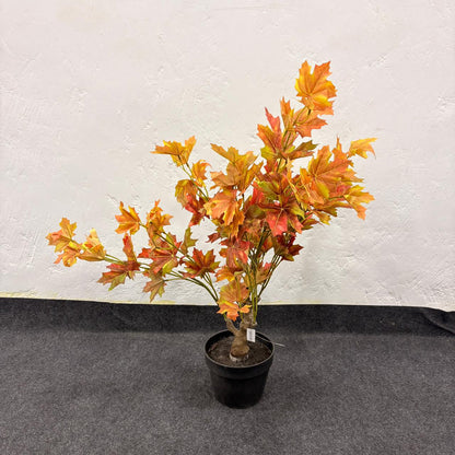 AM7466 SMALL Artificial Autumn Maple Leaf Potted Tree Warm Tones