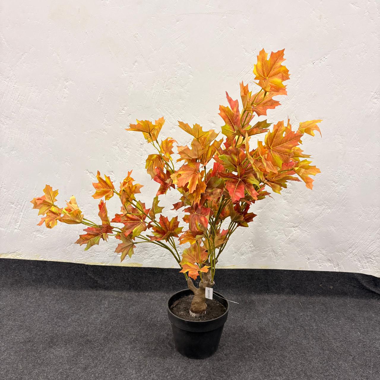 AM7466 SMALL Artificial Autumn Maple Leaf Potted Tree Warm Tones