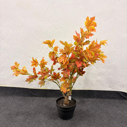 AM7466 SMALL Artificial Autumn Maple Leaf Potted Tree Warm Tones