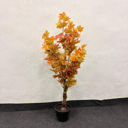 AM7467 MEDIUM Artificial Autumn Maple Leaf Potted Tree Warm Tones