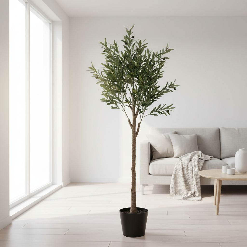 AM7468 Artificial Potted Olive Tree with Lifelike Fruits