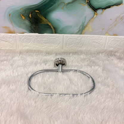AM7471 Modern Oval Chrome Wall-Mounted Towel Ring