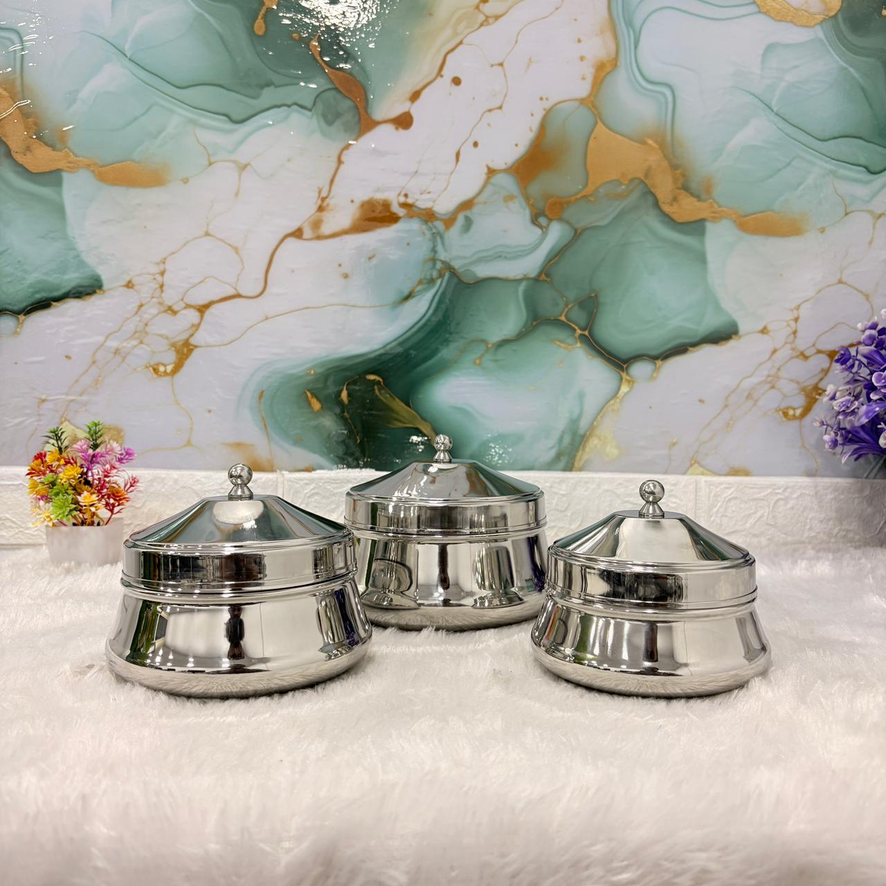 AM7480 Madhuram Signature Opal Stainless Steel Multipurpose Container Set of 3