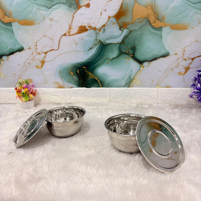 AM7483 Madhuram Kraft Handi – 2-Piece Stainless Steel Set with Lids (no1)
