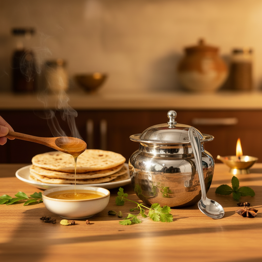 AM7485 Madhuram Signature Apple Ghee Pot with Spoon (No.3)