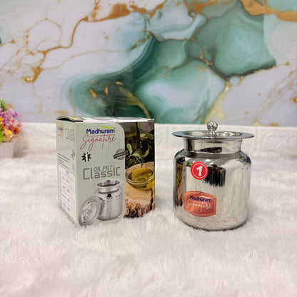 AM7486 Madhuram Signature Classic Stainless Steel Oil Pot (No.1)
