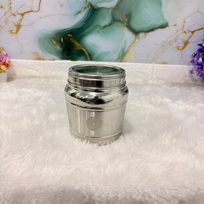 AM7489 Madhuram Marigold Stainless Steel Storage Jar with Transparent Lid (No.1)