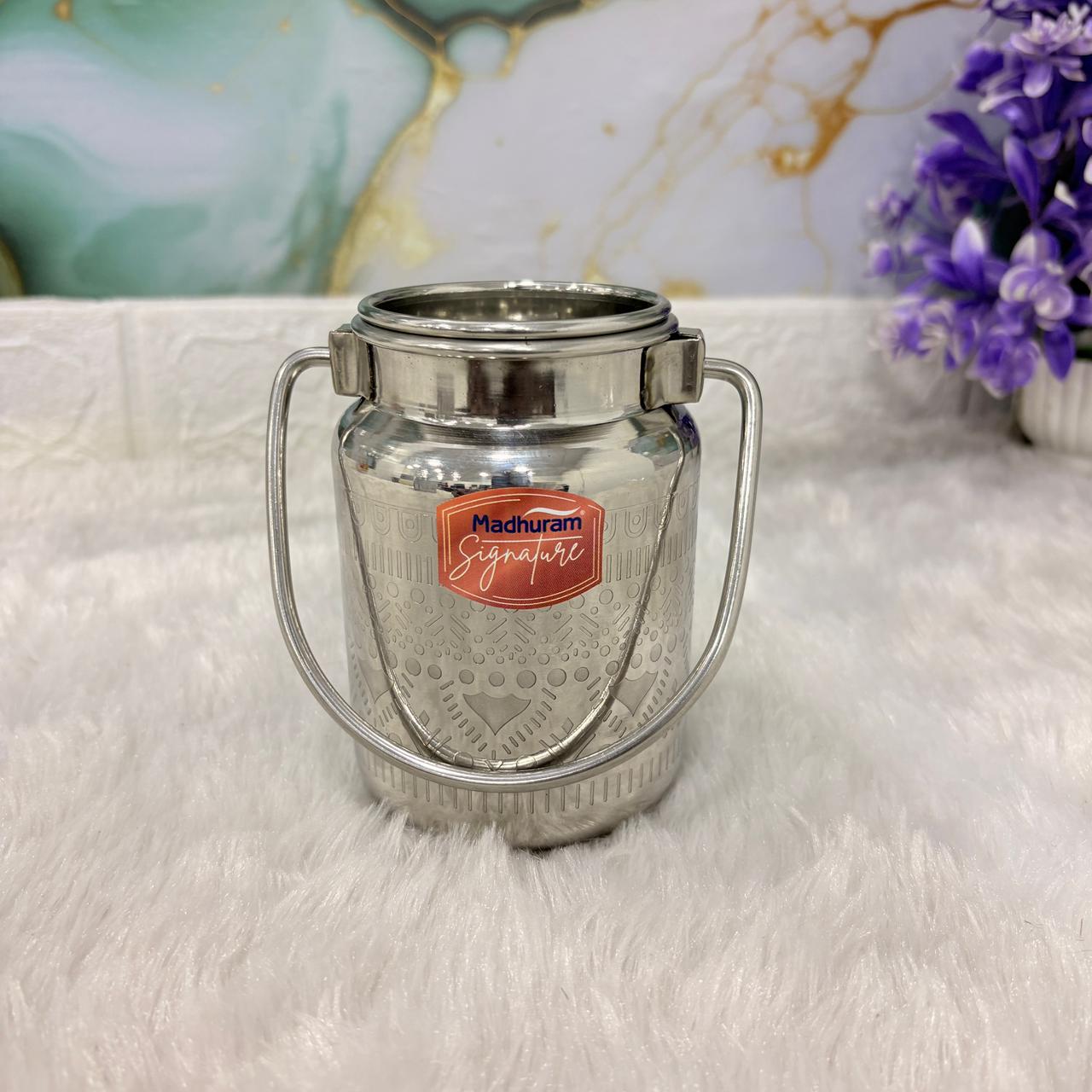 AM7488 Madhuram Signature Akhand Barni Laser Finish Milk Pot - 250 ML (no1)