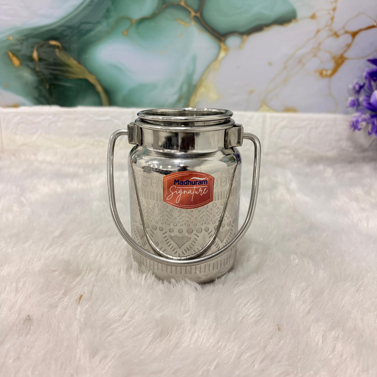 AM7488 Madhuram Signature Akhand Barni Laser Finish Milk Pot - 250 ML (no1)