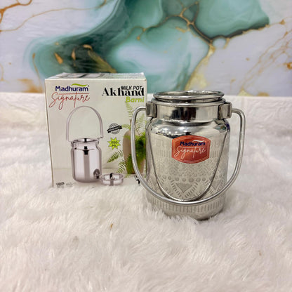 AM7488 Madhuram Signature Akhand Barni Laser Finish Milk Pot - 250 ML (no1)