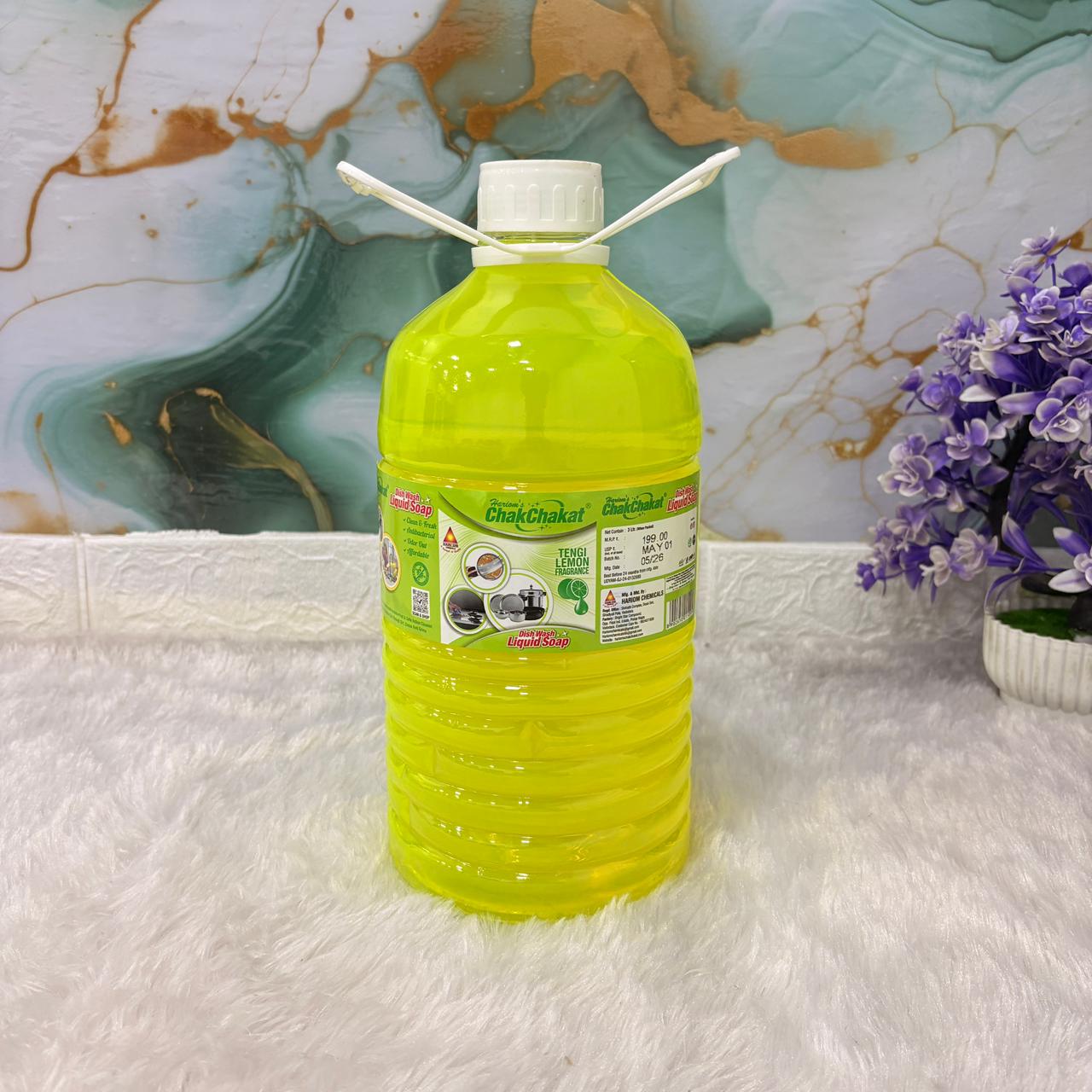 am7498 Hariom ChakChakat Tangi Lemon Dishwash Liquid Soap  3L
