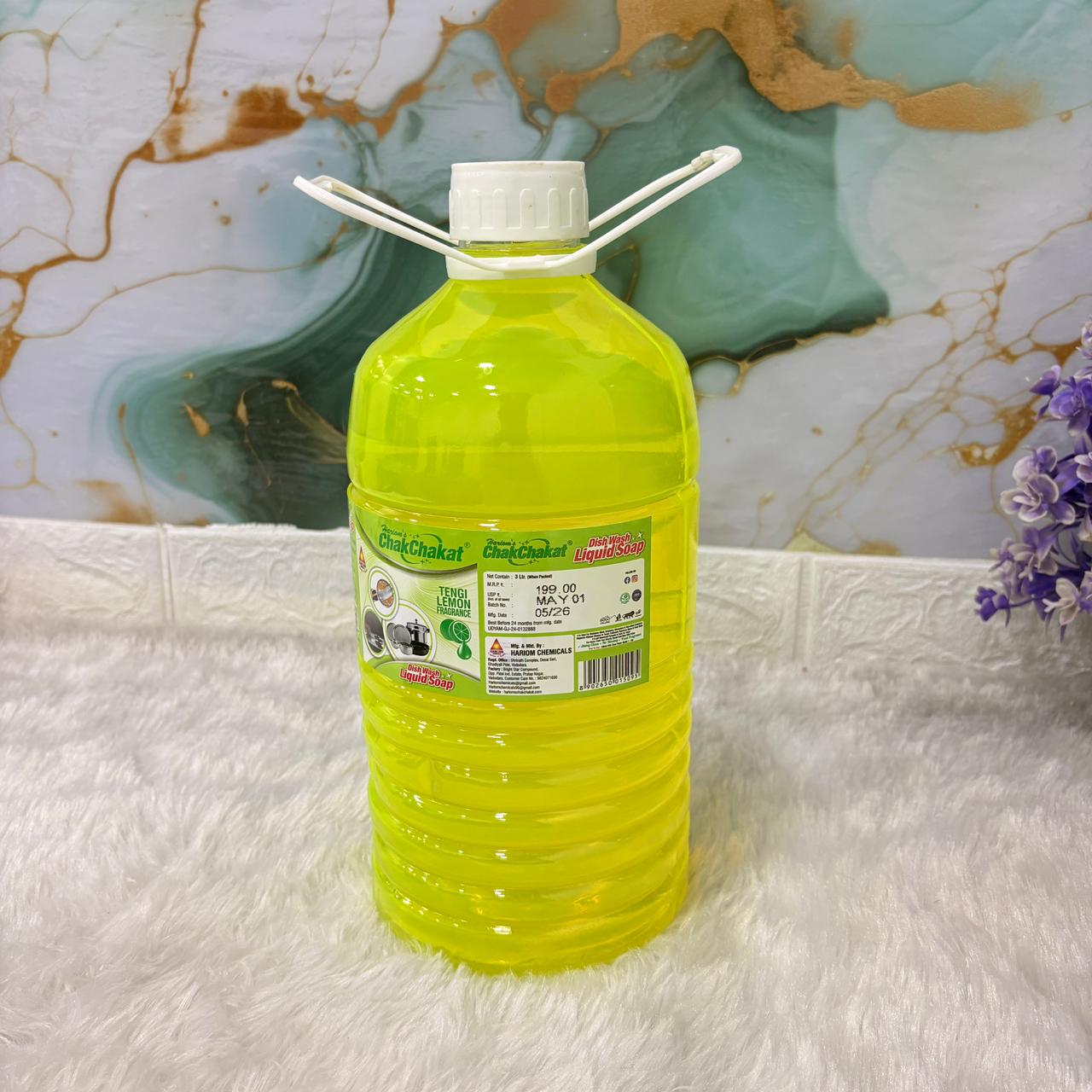 am7498 Hariom ChakChakat Tangi Lemon Dishwash Liquid Soap  3L