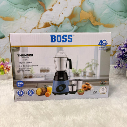 AM7507 BOSS Thunder B-272 550W Mixer Grinder with 3 Stainless Steel Jars