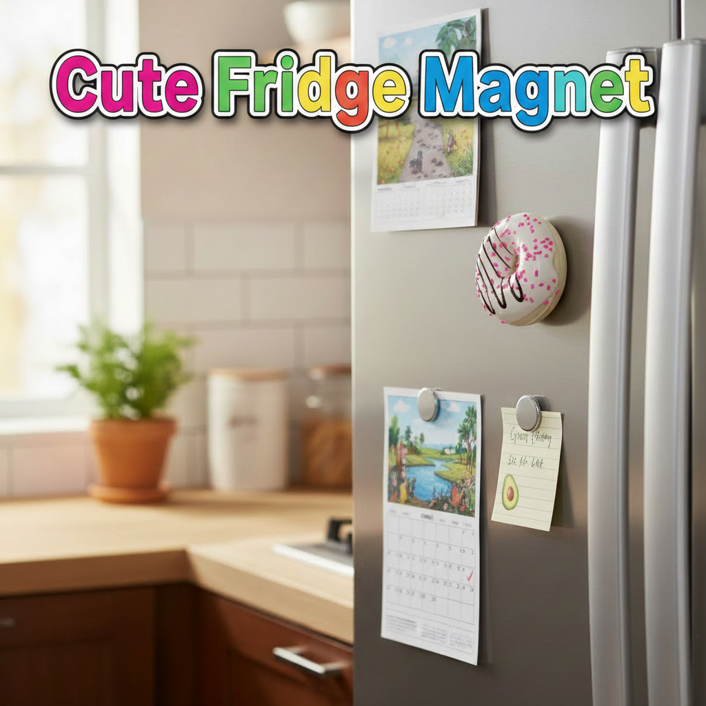 AM7512 Realistic 3D Donut Fridge Magnet - Decorative Dessert Figurine for Home & Kitchen (1-Pcs)