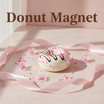 AM7512 Realistic 3D Donut Fridge Magnet - Decorative Dessert Figurine for Home & Kitchen (1-Pcs)