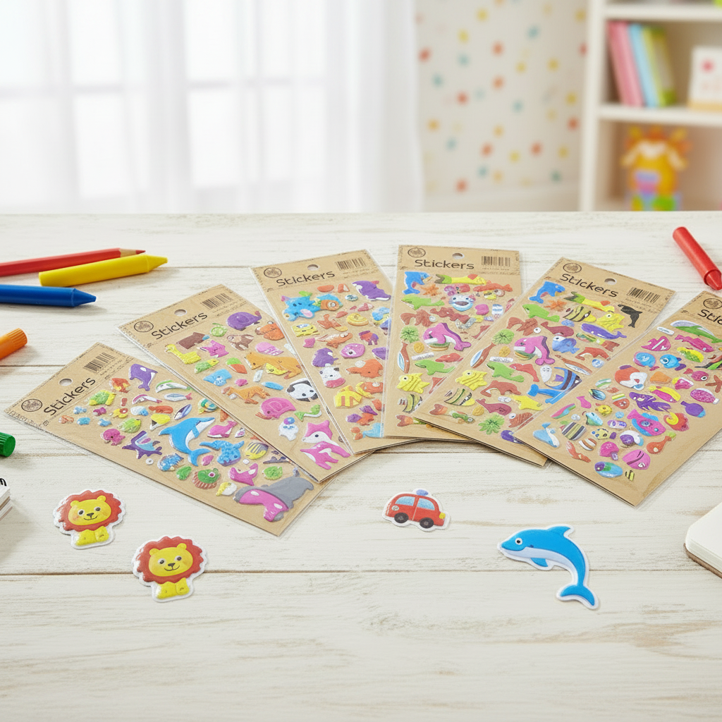 AM7514 3D Puffy Stickers for Kids - Assorted Animal and Sea Life Themes for DIY Crafts and Decoration
