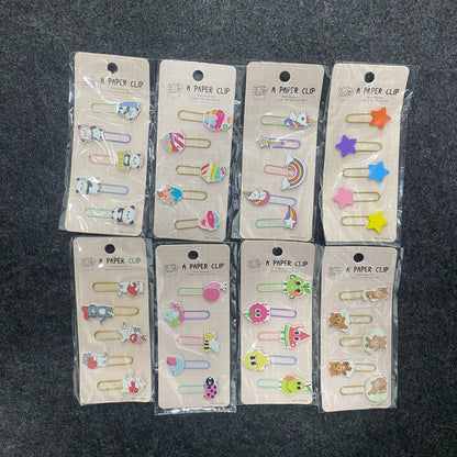 AM7515 Decorative Metal Paper Clips - Assorted Cartoon Animal and Shape Bookmarks for Stationery and Crafting 5PCS