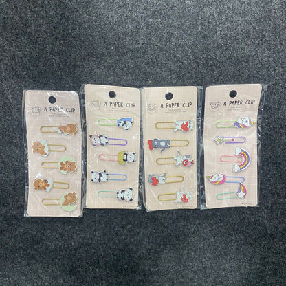 AM7515 Decorative Metal Paper Clips - Assorted Cartoon Animal and Shape Bookmarks for Stationery and Crafting 5PCS