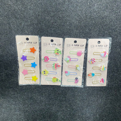 AM7515 Decorative Metal Paper Clips - Assorted Cartoon Animal and Shape Bookmarks for Stationery and Crafting 5PCS